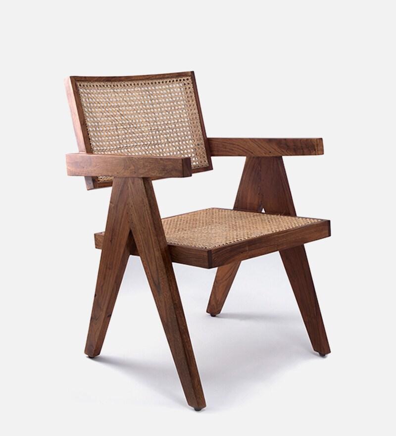 Buy The Chandigarh Arm Chair In Walnut Finish by Home Canvas Online