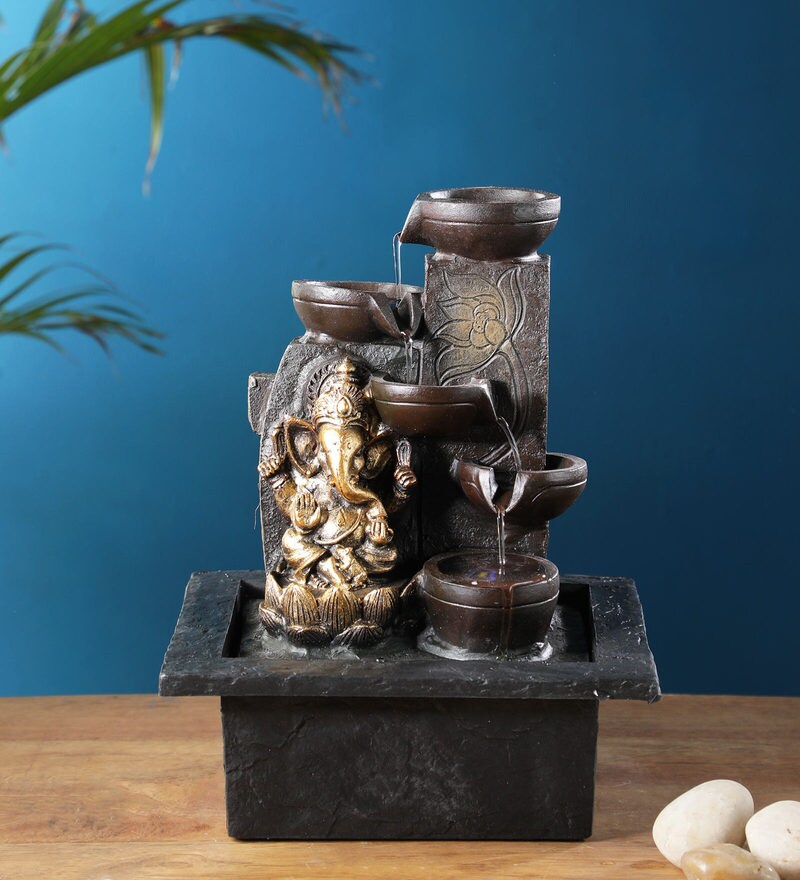 Buy Brown The Lord Ganesha 5 Steps Indoor Water Fountain by The Exclusive Deco Online Indoor