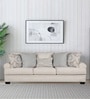 HomeTown Thames Fabric 3 Seater Sofa In Beige Colour