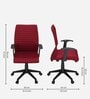 Thames Fabric Ergonomic Chair in Bright Maroon Colour