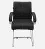 Thanos Leatherette Cantilever Chair In Black Colour