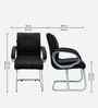 Thanos Leatherette Cantilever Chair In Black Colour