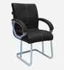Thanos Leatherette Cantilever Chair In Black Colour