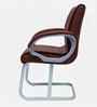 Thanos Leatherette Cantilever Chair In Brown Colour