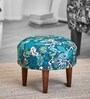The Fabric Foot Stool in Tropical Ikkat Design Colour