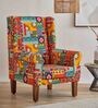 The Fabric Wing Chair In Floral Swirls Design Multicolor Colour