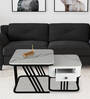 Notch Marble Top Nesting Coffee Table With Storage In Goledn Finish