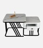 Notch Marble Top Nesting Coffee Table With Storage In Goledn Finish