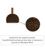 The Dancing Peacock Brown Sheesham Wood Table Tissue Roll Dispenser