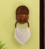 The Dancing Peacock Brown Sheesham Wood Towel Holder