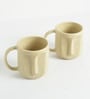 Beige  Face  Ceramic 300 ml (Set of 2) Coffee Mug