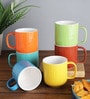 vertical textured Multicolour s (180 ml, Pack of 6)(vibrant) Ceramic 300 (Set of 6) Tea Cup