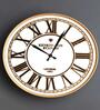 Kensington Station Mirrored Gold & White Metal Wall Clock