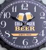 Beer Black Metal Wall Clock