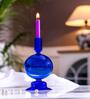 Egyptian Blue Glass Candle Holder