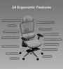 The Director Metal Premium Ergonomic Chair In Lakestone Grey Colour With Footrest