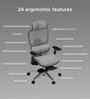 The Director Metal Premium Ergonomic Chair In Lakestone Grey Colour With Footrest
