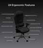 The Director Metal Premium Ergonomic Chair In Lakestone Grey Colour With No Footrest