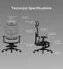 The Director Premium Ergonomic Chair In Lakestone Grey Colour With Footrest