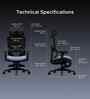The Director Premium Ergonomic Chair In Periwinkle Blue Colour With Footrest