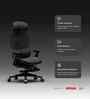 The Director Premium Ergonomic Chair In True Black Colour With Footrest