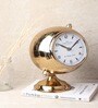 The Etched World Gold Aluminium Table Clock