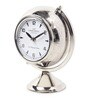 The Etched World Table Clock in Silver
