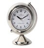 The Etched World Table Clock in Silver