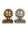 The Gearlock Bookend Gold & Silver