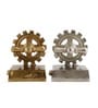 The Gearlock Bookend Gold & Silver
