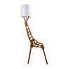 Canvas White Cotton Shade Novelty Floor Lamp With Wood Base