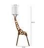 Canvas White Cotton Shade Novelty Floor Lamp With Wood Base