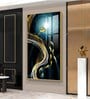 The Golden Swim Glass Finish Vertical Wall Art