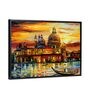 The Grand Canal of Venice Multicolour Synthetic Wood Framed Canvas Wall Painting