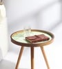 The Grove Medium End Table In Green & Brown Finish