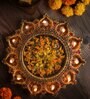 Traditional Terracotta 11 Diya Plate (Gold)