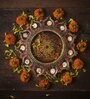 Traditional Terracotta 11 Diya Plate (Gold)