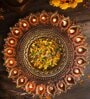 Antique Terracotta 21 Diya Thali (Gold)