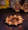 Traditional Terracotta 7 Diya Plate (Gold)