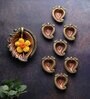 Mando Terracotta Gold Diya Set (Pack Of 10)