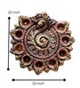 Peacock Terracotta 11 Diya Plate (Gold)