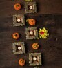 Swastik Terracotta Gold Diya Set (Pack Of 10)
