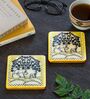 The Indo-Rome CountrysideMulticolour (4 x 4 Inches) Marble (Set of 2) Coasters