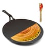 Pre Seasoned Black 25 cm Cast Iron Dosa Tawa With Free Wooden Flip