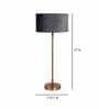 Confined Grey Velvet Shade Night Lamp With Iron & Brass Base