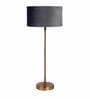 Confined Grey Velvet Shade Night Lamp With Iron & Brass Base