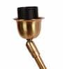 Confined Grey Velvet Shade Night Lamp With Iron & Brass Base