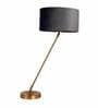 Confined Grey Velvet Shade Night Lamp With Iron & Brass Base