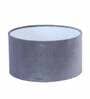 Confined Grey Velvet Shade Night Lamp With Iron & Brass Base