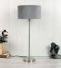 Admiration Grey Velvet Shade Night Lamp With Iron & Brass Base